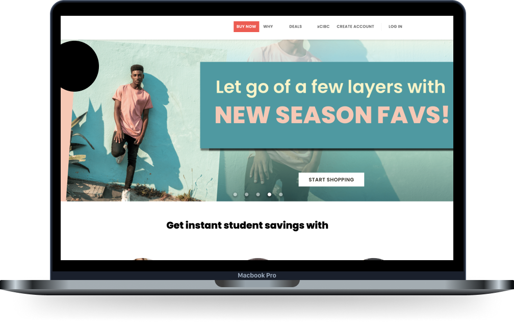Mockup screenshot of a perks web app.