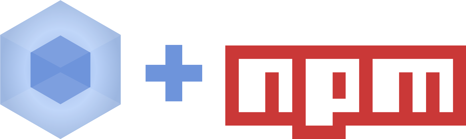Webpack and NPM logos